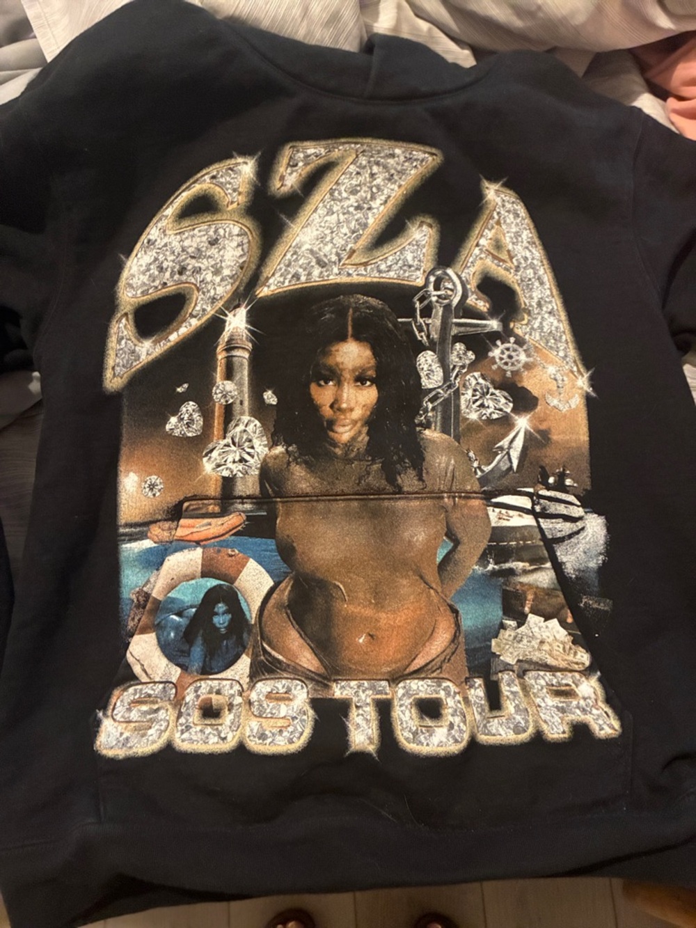 SZA SOS Tour Black Graphic Hoodie